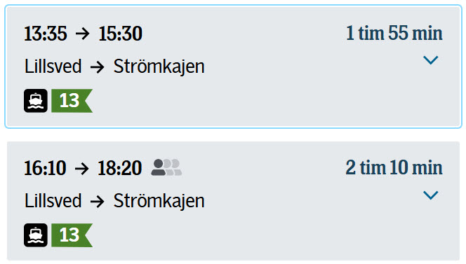 faergetider onsdag